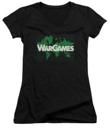 WarGames  Juniors V Neck Shirt Game Board Black T-Shirt