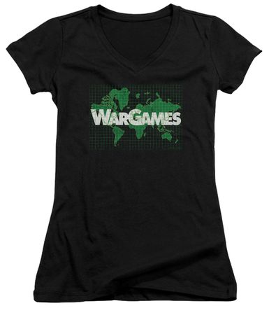 WarGames  Juniors V Neck Shirt Game Board Black T-Shirt