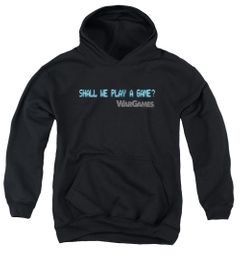 WarGames Kids Hoodie Shall We Play A Game? Black Youth Hoody WarGames Kids Hoodie Shall We Play A Game? Black Youth Hoody