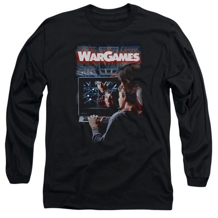 WarGames  Long Sleeve Shirt Movie Poster Black Tee T-Shirt