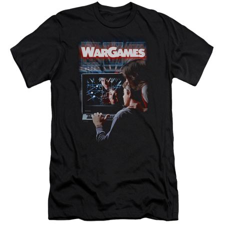 WarGames  Slim Fit Shirt Movie Poster Black T-Shirt