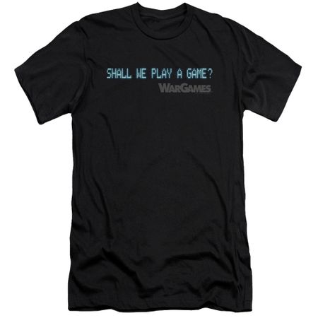 WarGames  Slim Fit Shirt Shall We Play A Game? Black T-Shirt