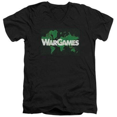 WarGames  Slim Fit V-Neck Shirt Game Board Black T-Shirt