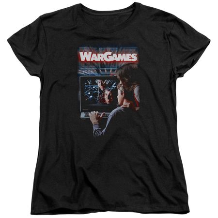 WarGames  Womens Shirt Movie Poster Black T-Shirt