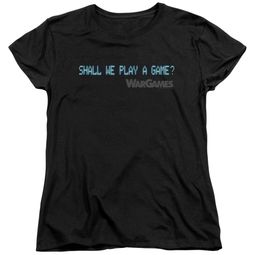 WarGames Womens Shirt Shall We Play A Game? Black T-Shirt WarGames Womens Shirt Shall We Play A Game? Black T-Shirt