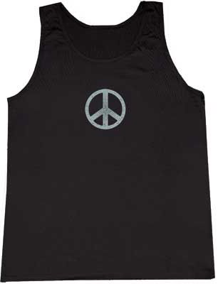 Washed Peace Symbol Mens Adult Black Tanktop Tank