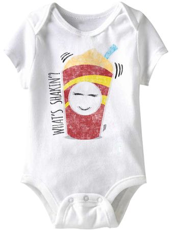 What's Shakin' Funny Baby Romper White Infant Babies Creeper
