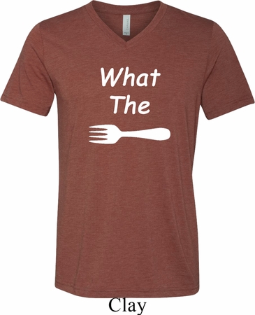 What the Fork WTF Mens Tri Blend V-neck Shirt