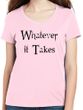 Whatever Ladies Motivational Cotton V-neck T-shirt - Pale Pink