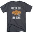 White Castle Check Out My Buns Funny T-Shirt - Charcoal