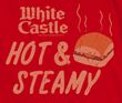 White Castle Hot and Steamy Hamburger Adult T-shirt - Red