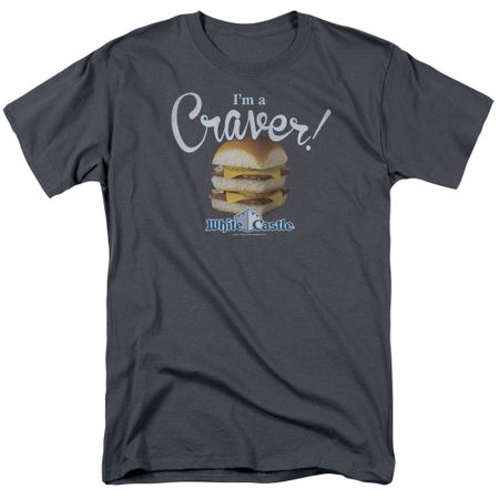 White Castle I'm A Craver Hamburger T-shirt - Charcoal