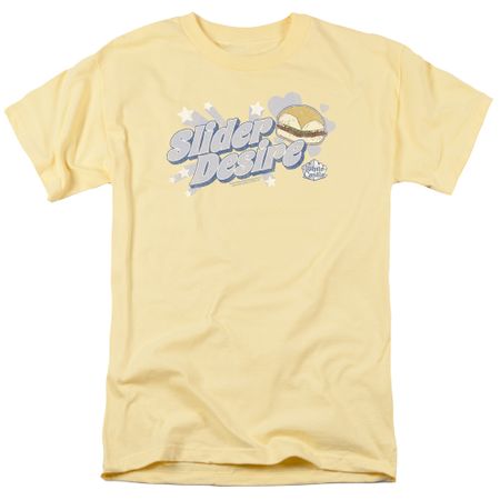 White Castle Slider Desire Hamburger T Shirt - Banana Yellow