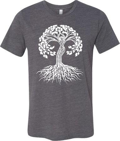 White Celtic Tree Burnout Yoga Shirt