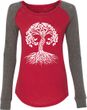 White Celtic Tree Ladies Yoga Long Sleeve Preppy Patch Shirt