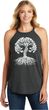 White Celtic Tree Ladies Yoga Tri Blend Rocker Tank Top