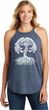 White Celtic Tree Ladies Yoga Tri Blend Rocker Tank Top