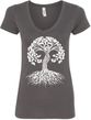 White Celtic Tree Ladies Yoga V-Neck Shirt