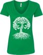 White Celtic Tree Ladies Yoga V-Neck Shirt