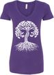 White Celtic Tree Ladies Yoga V-Neck Shirt