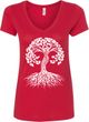 White Celtic Tree Ladies Yoga V-Neck Shirt