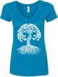 White Celtic Tree Ladies Yoga V-Neck Shirt