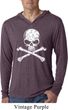 White Distressed Skull Lightweight Hooded Shirt