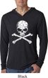 White Distressed Skull Lightweight Hooded Shirt