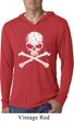 White Distressed Skull Lightweight Hooded Shirt