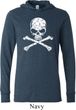 White Distressed Skull Lightweight Hoodie