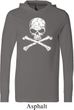 White Distressed Skull Lightweight Hoodie
