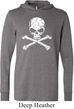 White Distressed Skull Lightweight Hoodie