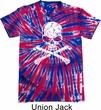 White Distressed Skull Patriotic Tie Dye Shirt