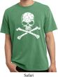 White Distressed Skull Pigment Dyed Shirt