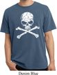 White Distressed Skull Pigment Dyed Shirt