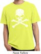 White Distressed Skull Pigment Dyed Shirt