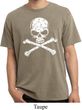 White Distressed Skull Pigment Dyed Shirt