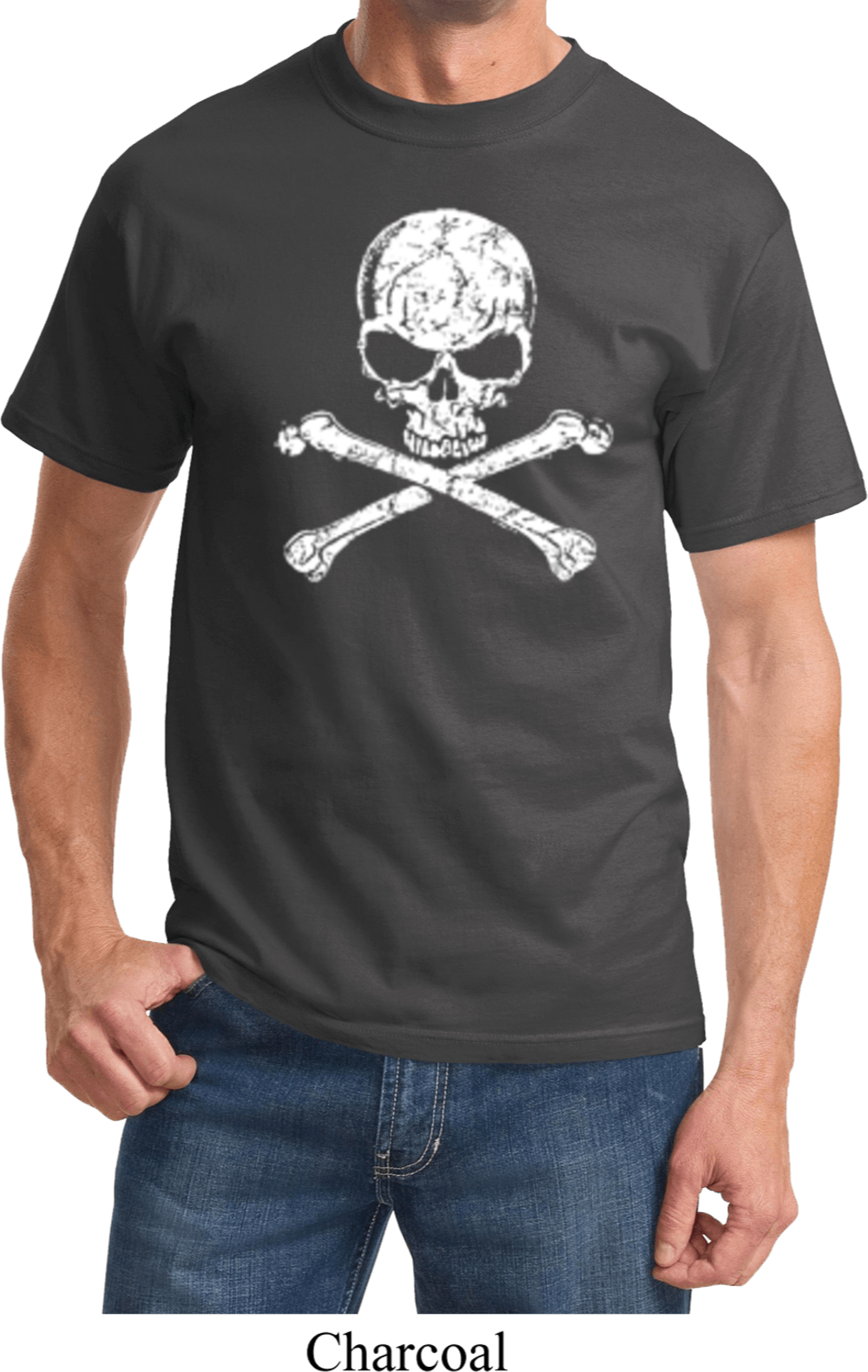 Cyber Bones Box Tee - Distressed White