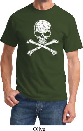 White Distressed Skull Shirt