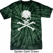 White Distressed Skull Spider Tie Dye Shirt