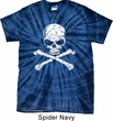 White Distressed Skull Spider Tie Dye Shirt