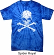 White Distressed Skull Spider Tie Dye Shirt