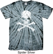 White Distressed Skull Spider Tie Dye Shirt