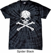 White Distressed Skull Spider Tie Dye Shirt