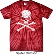 White Distressed Skull Spider Tie Dye Shirt