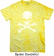 White Distressed Skull Spider Tie Dye Shirt