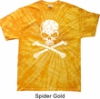 White Distressed Skull Spider Tie Dye Shirt