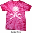 White Distressed Skull Spider Tie Dye Shirt