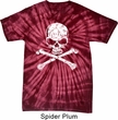 White Distressed Skull Spider Tie Dye Shirt