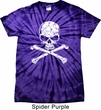 White Distressed Skull Spider Tie Dye Shirt